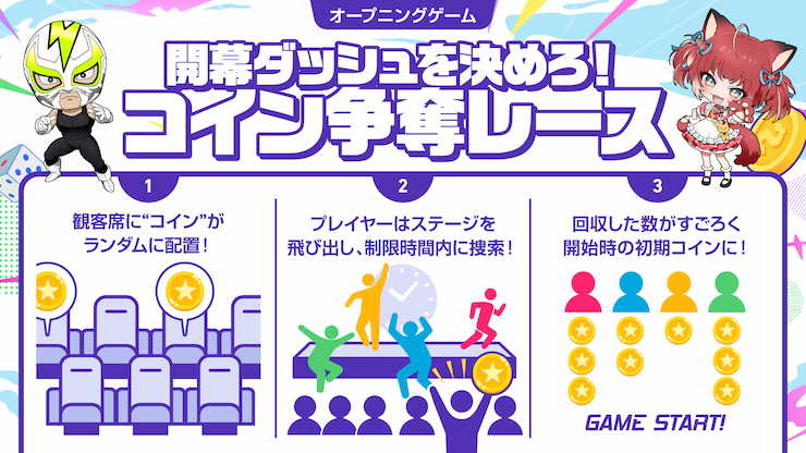 開幕ダッシュを決めろ！コイン争奪レース