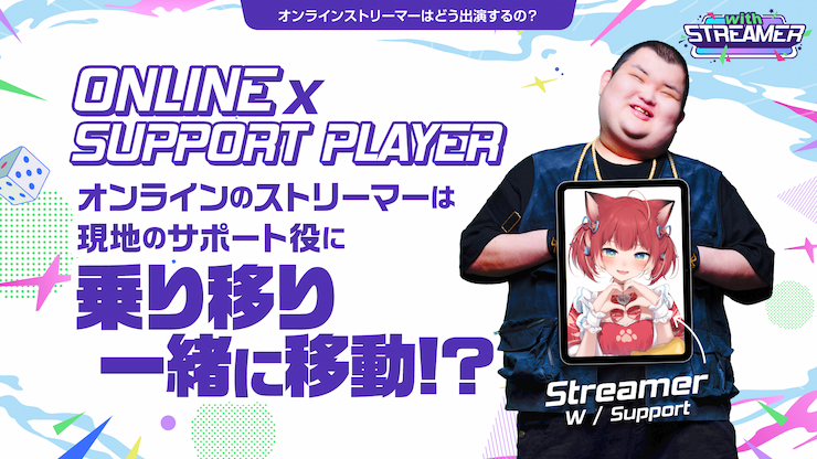 オンラインのストリーマーは現地のサポート役に乗り移り一緒に移動！？
